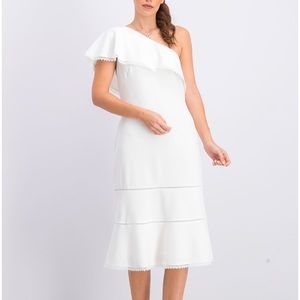 Lauren Ralph Lauren NWT Janicia Crochet Trim Crepe Sheath Dress White Size 4 New